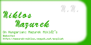 miklos mazurek business card